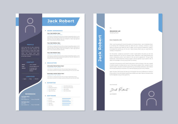 Cv templates. Modern clean resume, cover letter for job application.